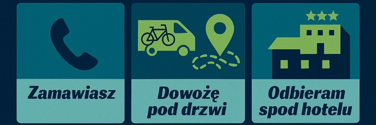 MOBILNA WYPOZYCZALNIA ROWERÓW - DOWOZIMY ROWERY W KARKONOSZACH GRATIS baner