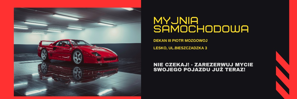 Myjnia samochodowa DEKAN III  Piotr Mozgowoj- LESKO baner