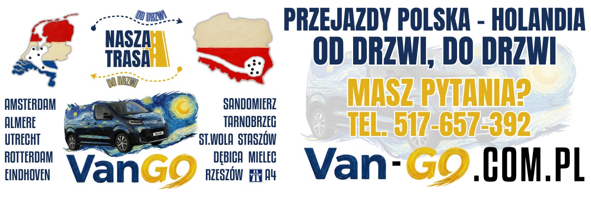 Van GO - Przejazdy Polska/Holandia baner